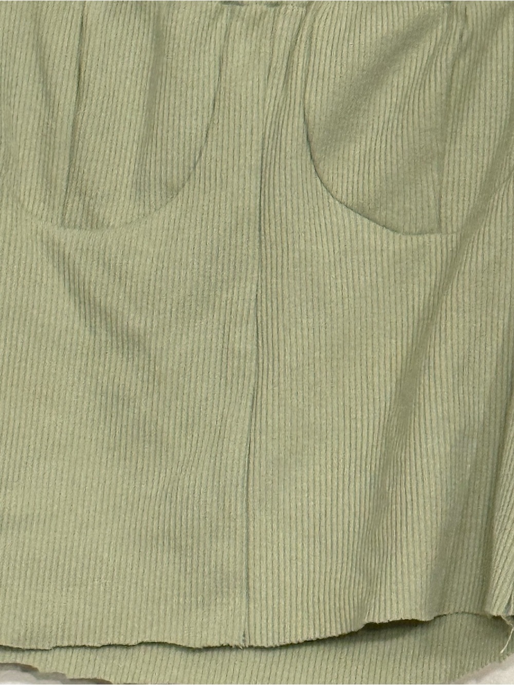 Princess Polly Sage Green Ribbed Long Sleeve Corset Crop Top Size 6 - Picture 4 of 5